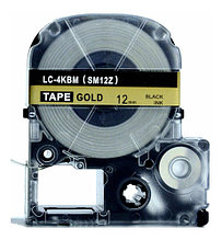 Картридж LC-4KBM для Epson LabelWorks LW-300, LW-400 (лента 12mmx8m) ,черный на золотом