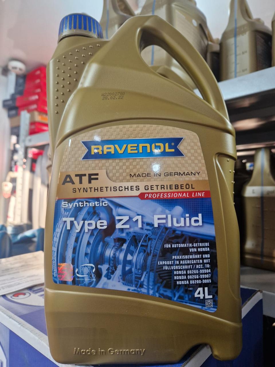 Моторное масло RAVENOL ATF Type Z1 Fluid, АКПП 4литра - фото 1 - id-p105277740