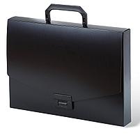 Папка-портфель пластиковая BRAUBERG "Energy" А4 (330х256х32 мм), без отделений, черная, фото 3
