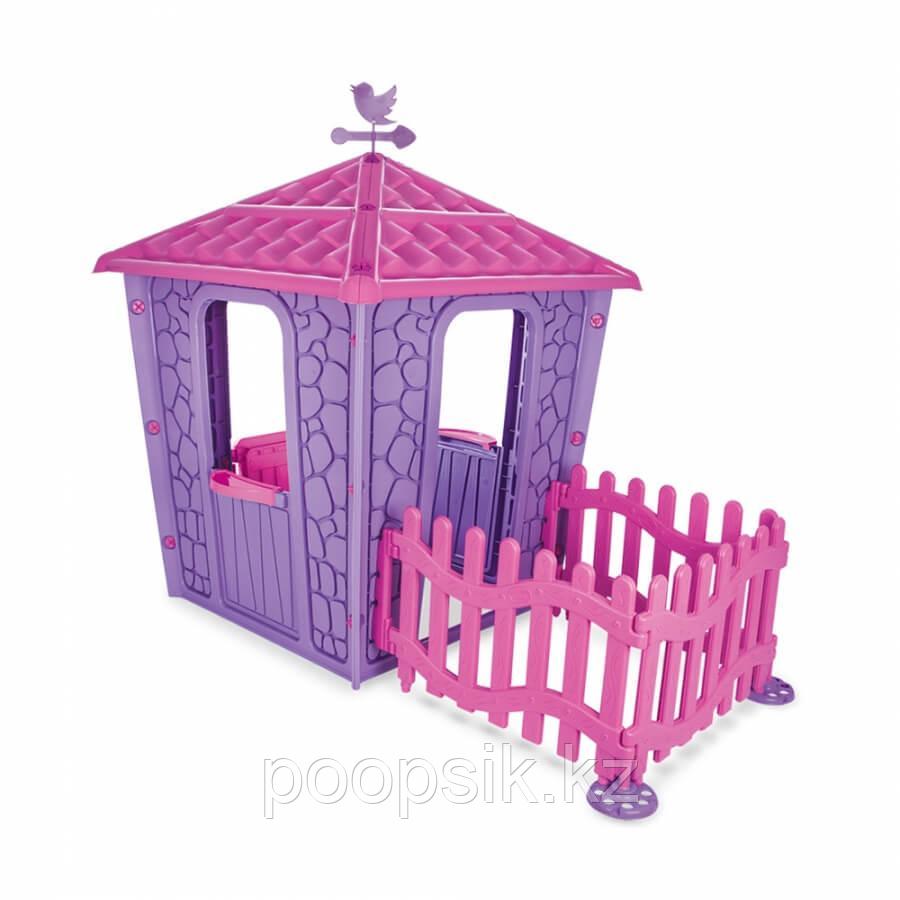 Детский игровой дом Pilsan Stone House с забором Purple/Фиолетовый - фото 1 - id-p67727589