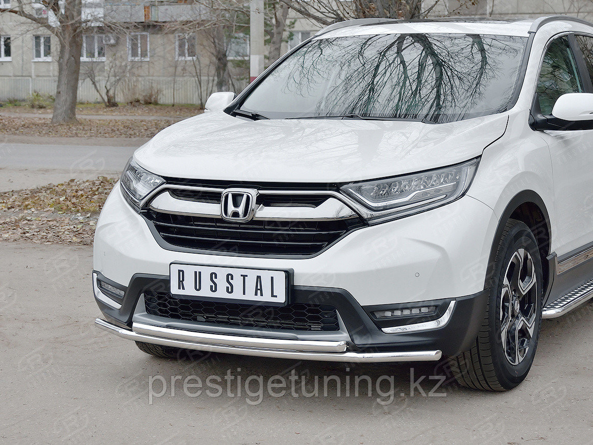 Защита переднего бампера d42 секции-d42 дуга Honda CR-V 2016-2019 - фото 2 - id-p105282273