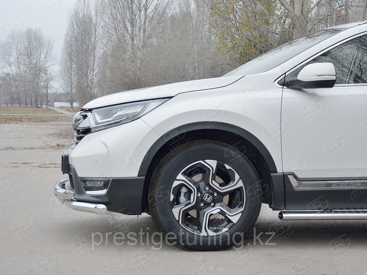 Защита переднего бампера d63 секции-d63 секции с декором Honda CR-V 2016-2019 - фото 4 - id-p105282396