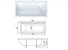 Акриловая ванна Modern MG  190х80 см.(ванна + ножки) 1 Марка. Россия, фото 3