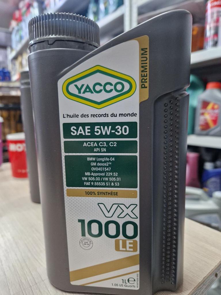 Моторное масло YACCO VX 1000 LE 5W30 1л