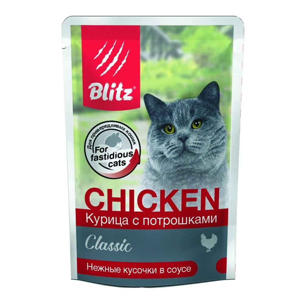 Blitz Влажный корм для кошек Курица с потрошками