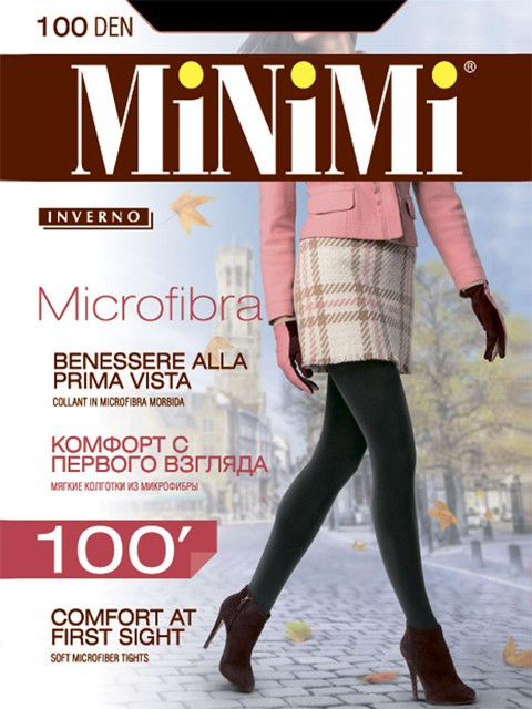 Колготки MINIMI Microfibra 100 ден из микрофибры 3, серый меланж - фото 1 - id-p105293196