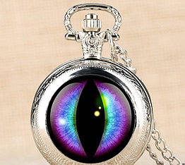 Карманные кварцевые часы на цепочке "Око Саурона". Глаз|Саруман. Властелин колец. Толкин. Рассрочка. Kaspi RED
