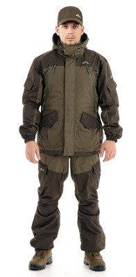 Демисезонный костюм для охоты Novatex СКАТ ОСЕНЬ 2021 (-15°C) (ткань таслан/хаки), размер 52-54 - фото 1 - id-p100999484