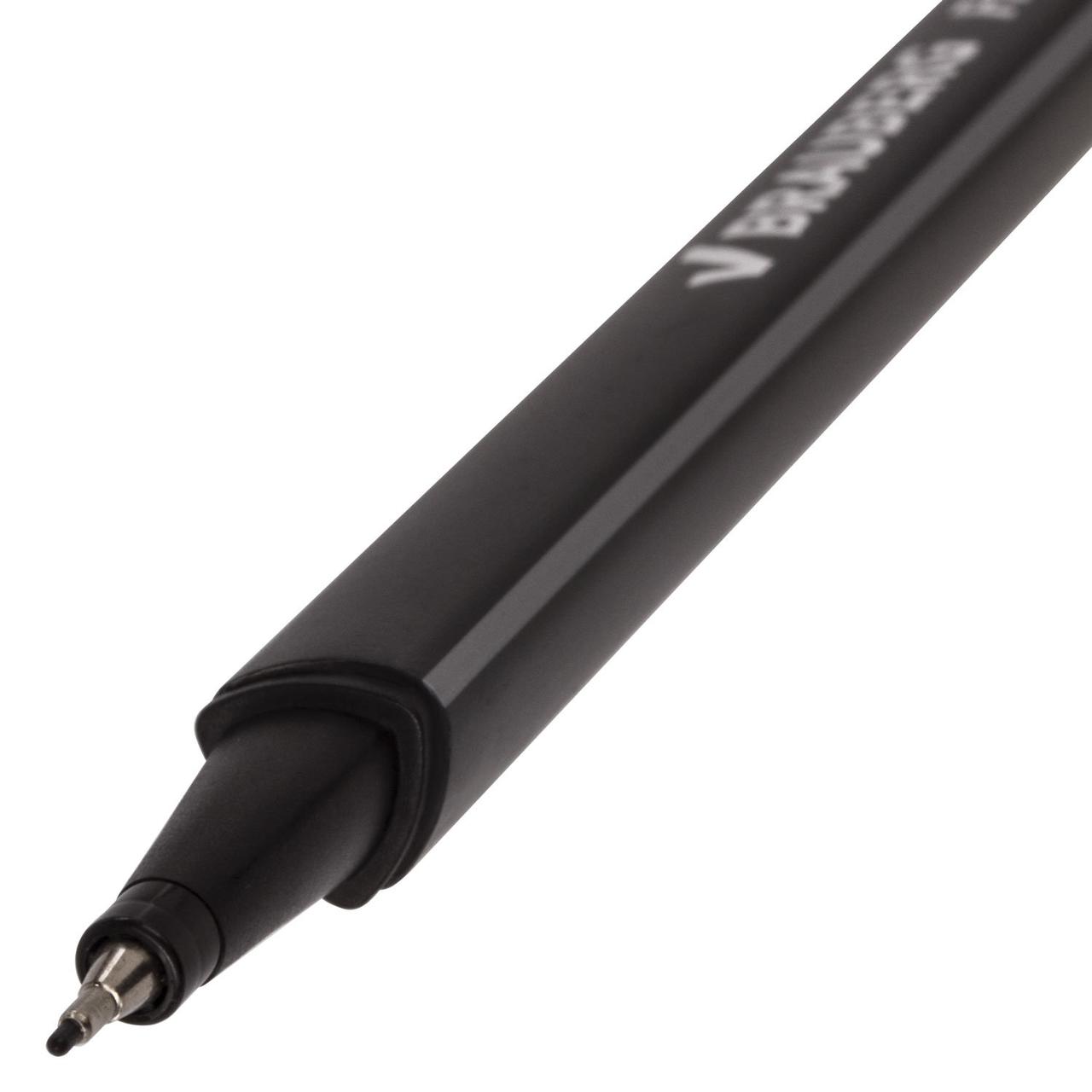 Ручка капиллярная (линер) BRAUBERG "Aero", ЧЕРНАЯ, трехгранная, металлический наконечник, линия письма 0,4 мм - фото 5 - id-p105300410