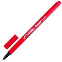 Ручка капиллярная (линер) BRAUBERG "Aero", КРАСНАЯ, трехгранная, металлический наконечник, линия письма 0,4 мм