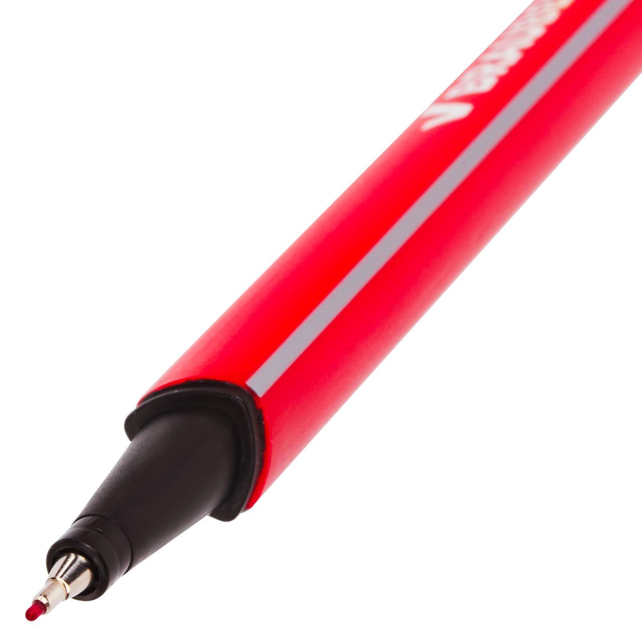 Ручка капиллярная (линер) BRAUBERG "Aero", КРАСНАЯ, трехгранная, металлический наконечник, линия письма 0,4 мм - фото 4 - id-p105300468