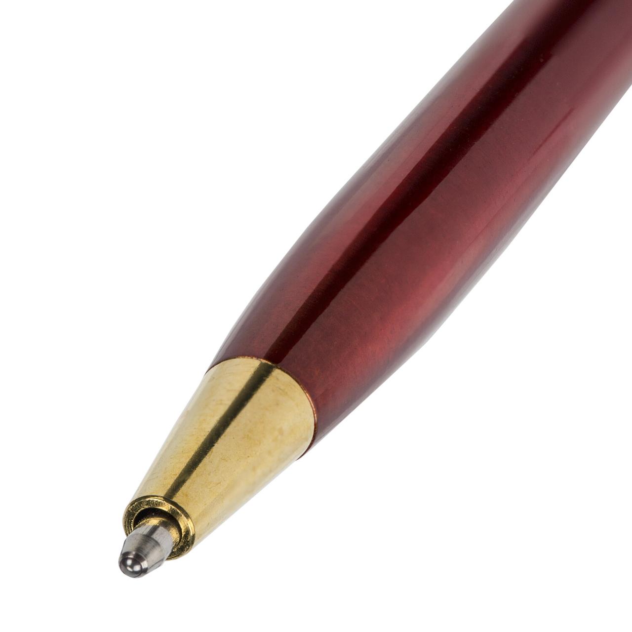 Ручка подарочная шариковая BRAUBERG "Slim Burgundy", корпус бордо, узел 1 мм, линия письма 0,7 мм, синяя - фото 3 - id-p105300482