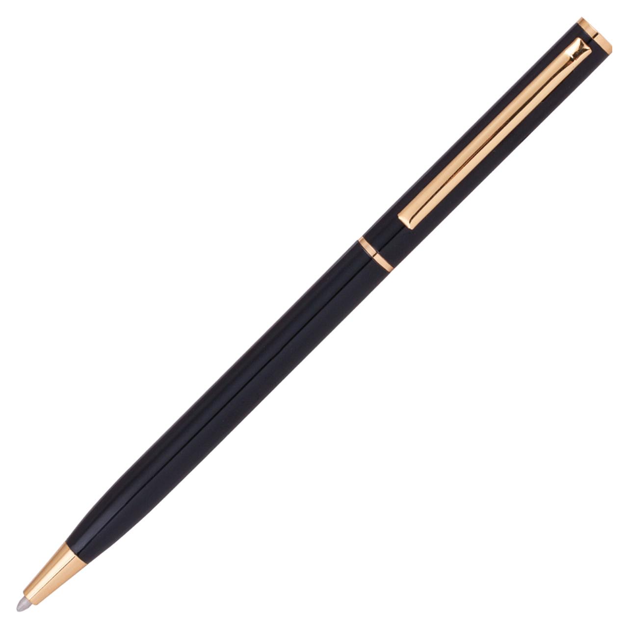 Ручка подарочная шариковая BRAUBERG "Slim Black", корпус черный, узел 1 мм, линия письма 0,7 мм, синяя - фото 1 - id-p105300485