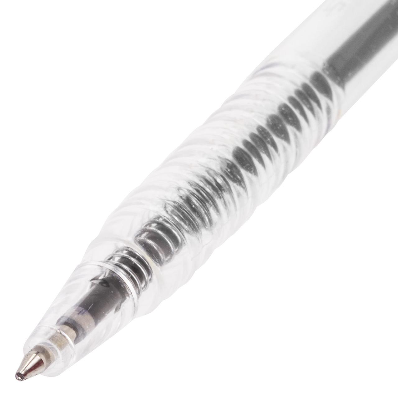 Ручка шариковая автоматическая STAFF "Basic" BPR-245, СИНЯЯ, корпус прозрачный, 0,7 мм, линия письма 0,35 мм - фото 3 - id-p105300504