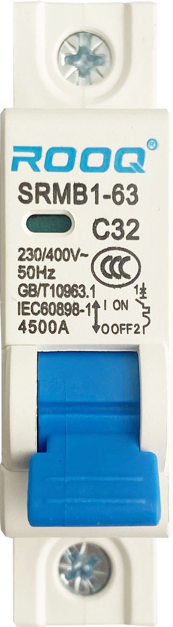 Миниатюрный автоматический выключатель ROOQ SRMB1-63/2P C10A - фото 7 - id-p105303689