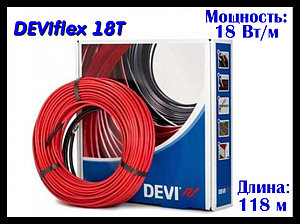 Двухжильный нагревательный кабель DEVIflex 18T - 118 м. (DTIP-18, длина: 118 м., мощность: 2135 Вт)
