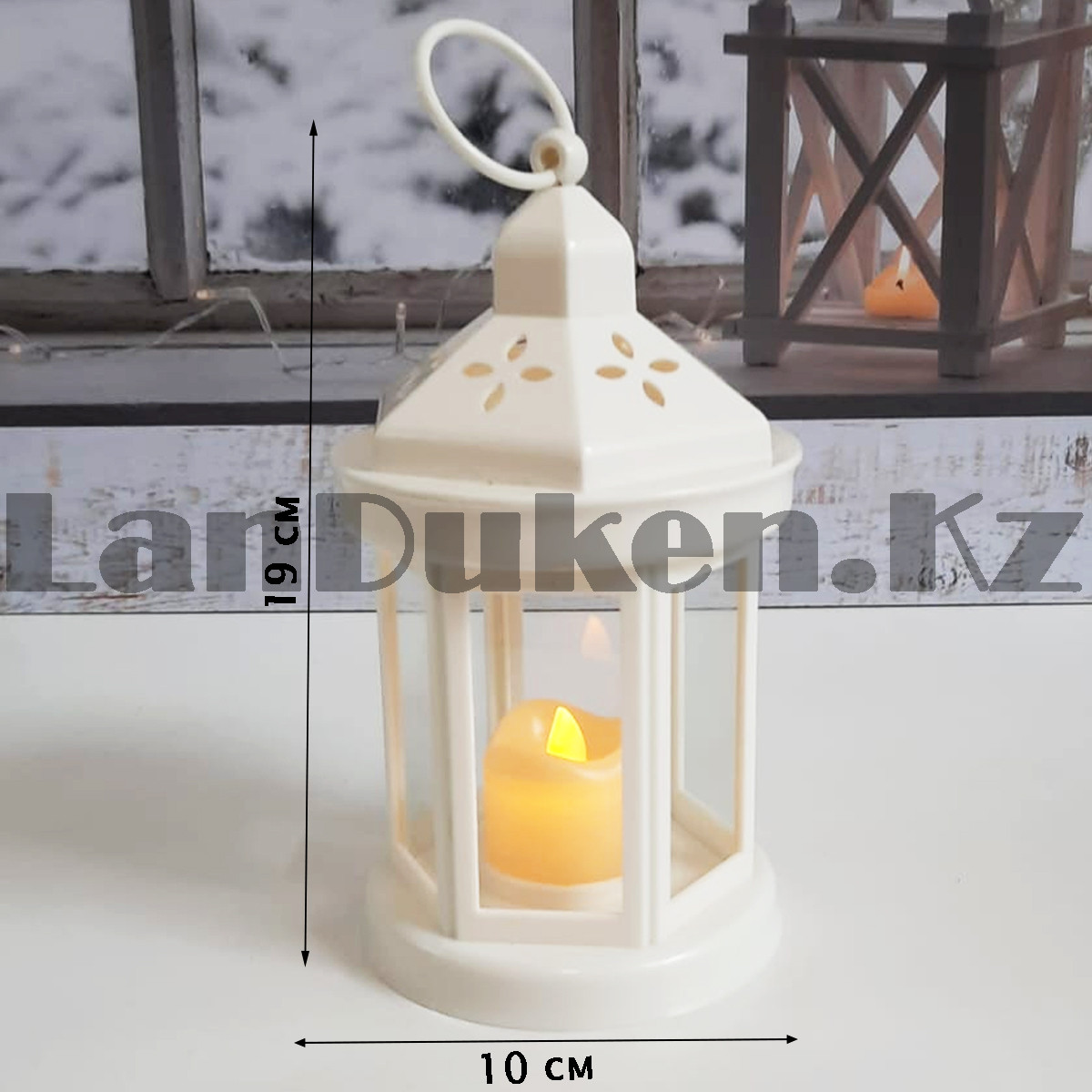 Светодиодный фонарь светильник с эффектом горящей свечи белый - фото 2 - id-p105309295
