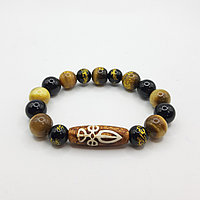 Браслет из агата и тигрового глаза с Дзи Пхурба