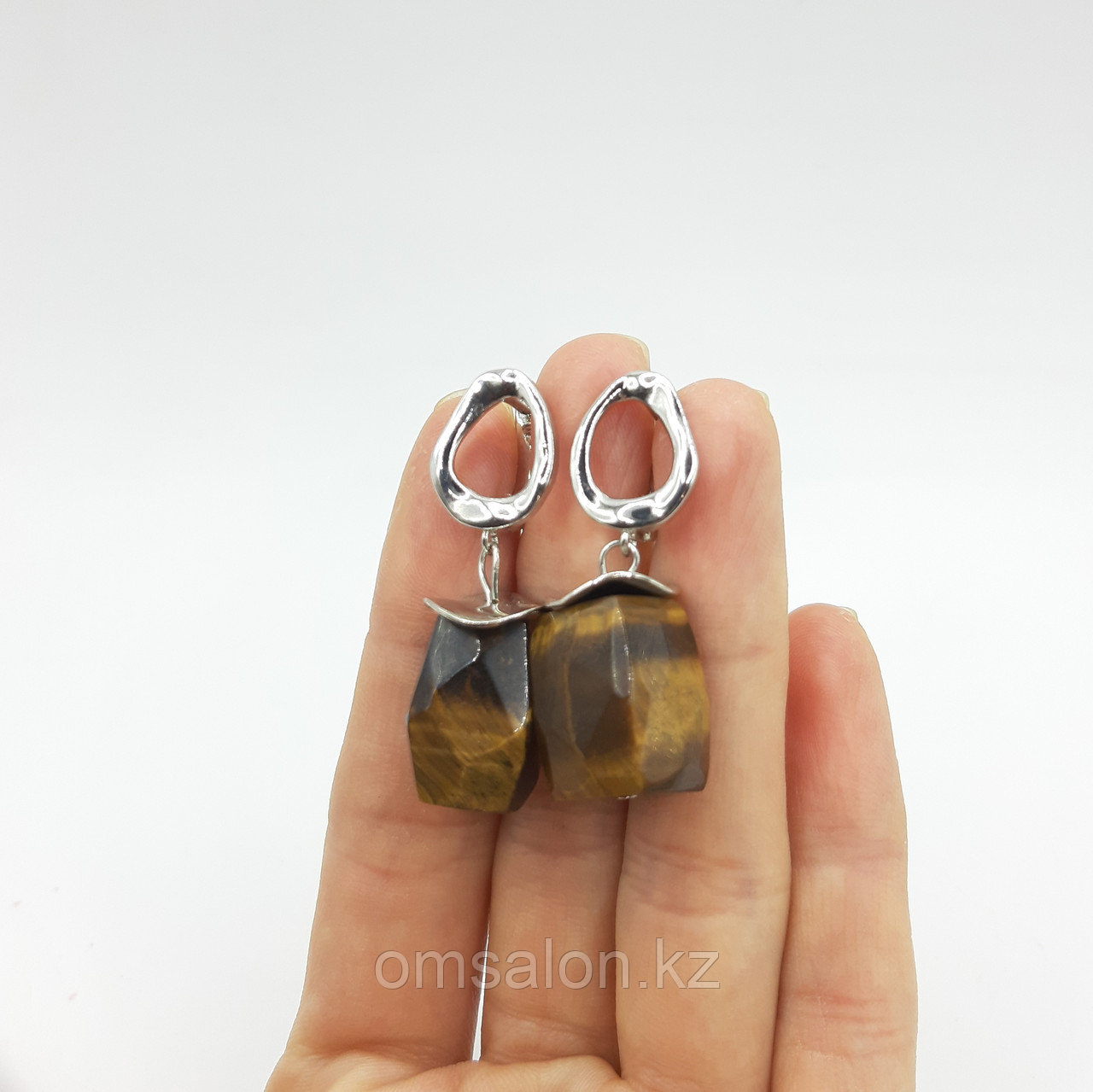 Серьги из тигрового глаза, фото 1