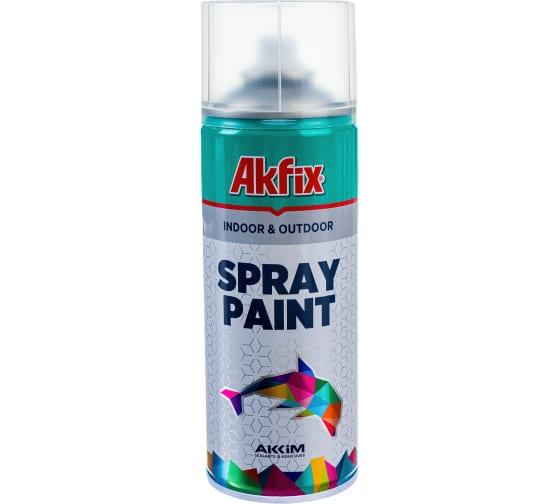 Аэрозольная акриловая краска Akfix Glossy Grey Ral7035 черная 400 мл