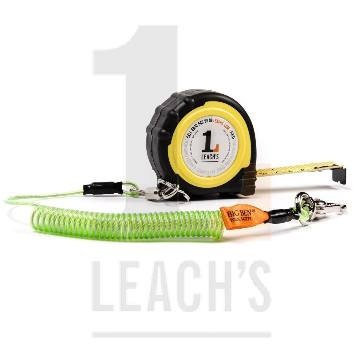 5m Tape Measure Rubber Enclosed 20mm Blade c/w Green Deluxe Tool Safety Rope / 5 м Рулетка закрытая из каучака - фото 2 - id-p105318606