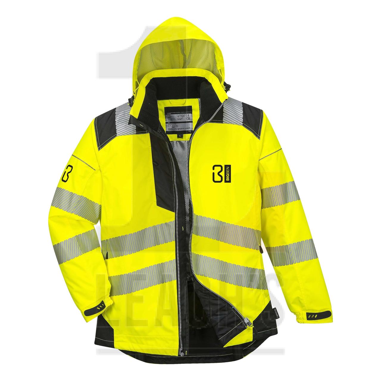 BIG BEN® Hi-Vis Waterproof Winter Jacket Yellow/Black / BIG BEN® Водонепроницаемая зимняя сигнальная куртка - фото 2 - id-p105318911