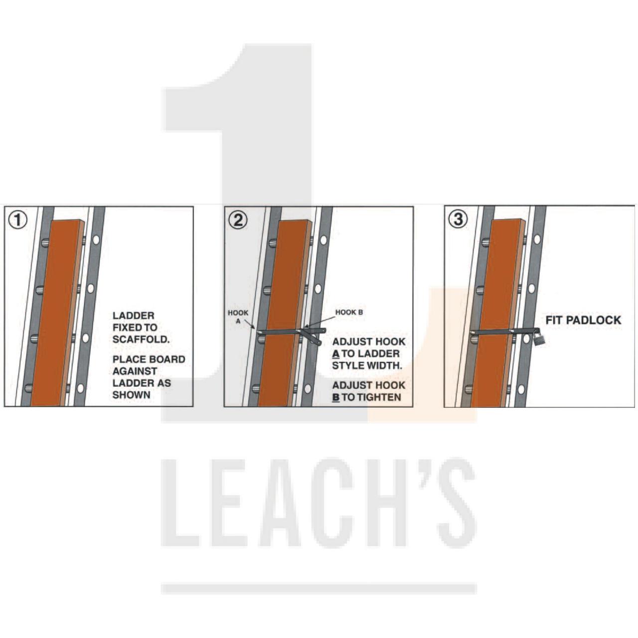 Leach's Crilly Ladder Lock c/w Padlock / Leach's Crilly Блокирующее устройство стремянка в/к замок - фото 3 - id-p105319628