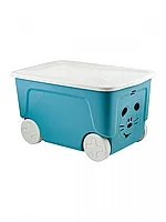 Ящик для игрушек Little Angel LA1032 COOL на колесах голубой