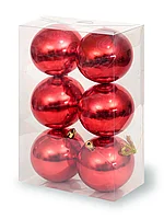 Набор шаров 8 см 6 шт красный AS35