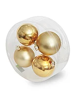 Набор стеклянных шаров 10 см 4 штуки Золото 25-47