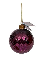 Новогодний шар стеклянный 8 см фиолетовый 39422