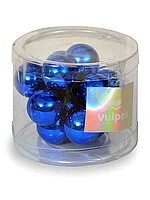 Набор стеклянных шаров 2,5 см 12 штук Синий 25-14