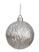 Новогодний шар 8 см серебро A1-15012S8