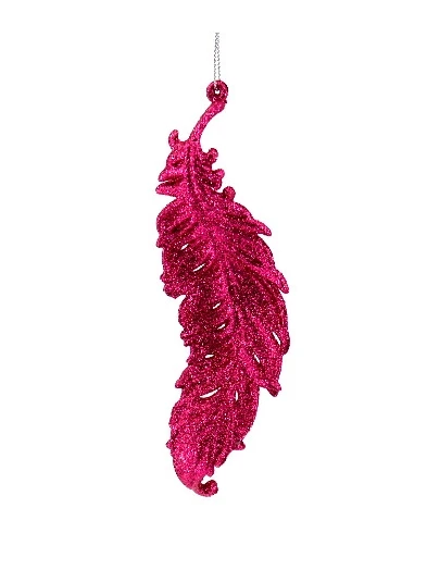 Новогоднее украшение 15,5 см перо розовое 151163-2 - фото 1 - id-p105324213