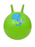 Мяч с рожками 45 см зеленый с Динозавром Зеленый