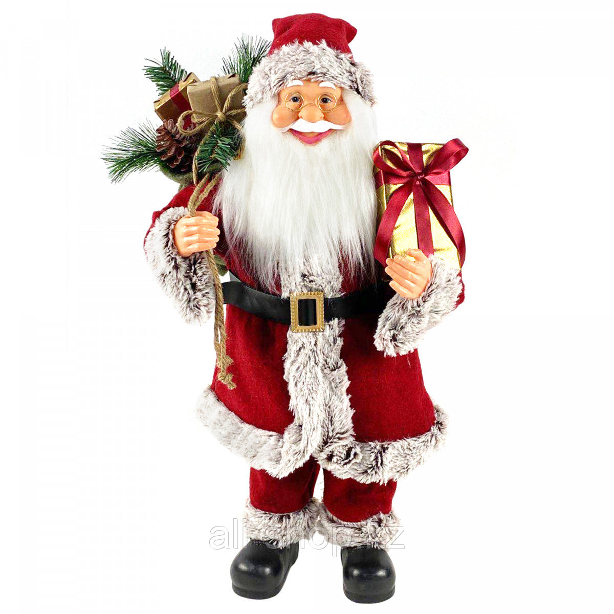 Новогодняя фигура Санта-Клаус 60 см в красном с подарком YS-201023B