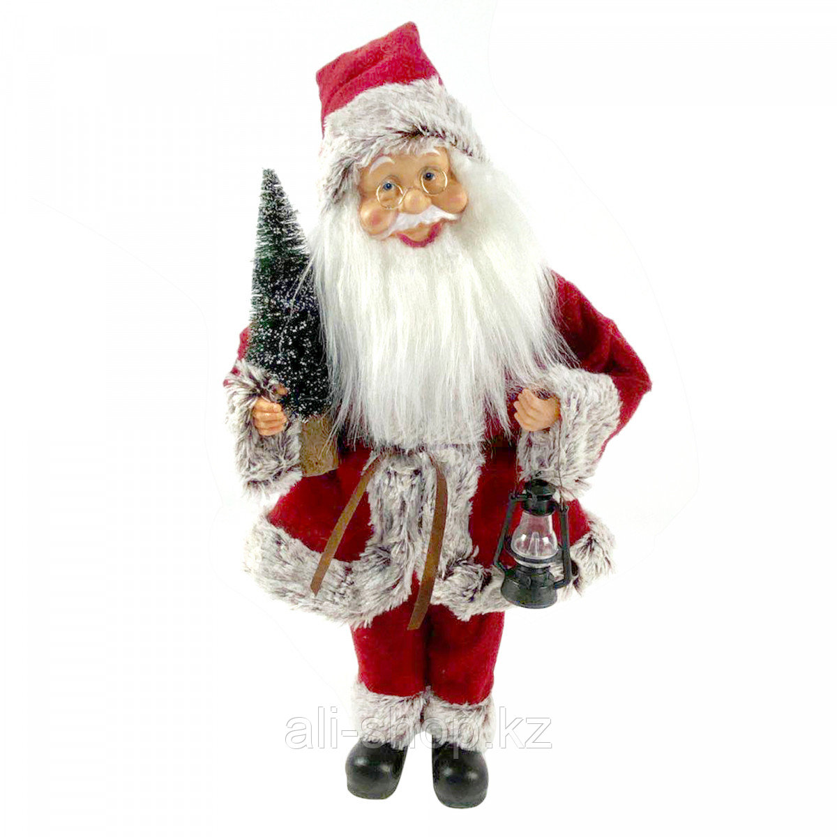 Новогодняя фигура Санта-Клаус 45 см с елочкой в красном YS-201027C - фото 1 - id-p105324645