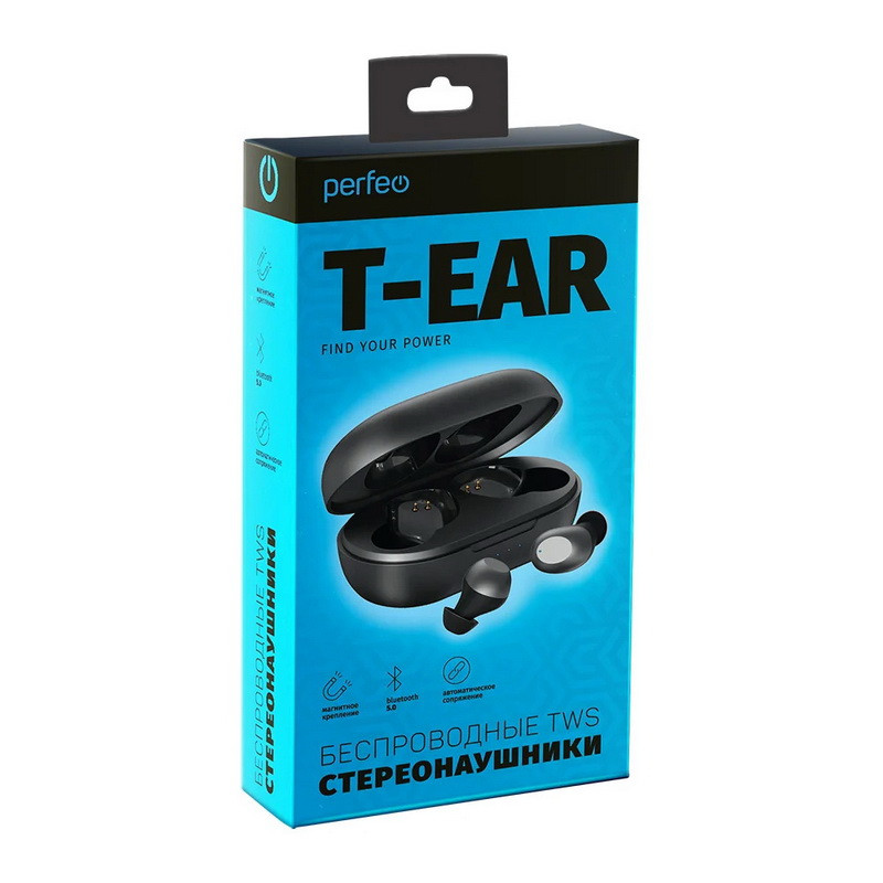 Наушники беспроводные Perfeo BT TWS T-EAR чёрные (PF_B4864)