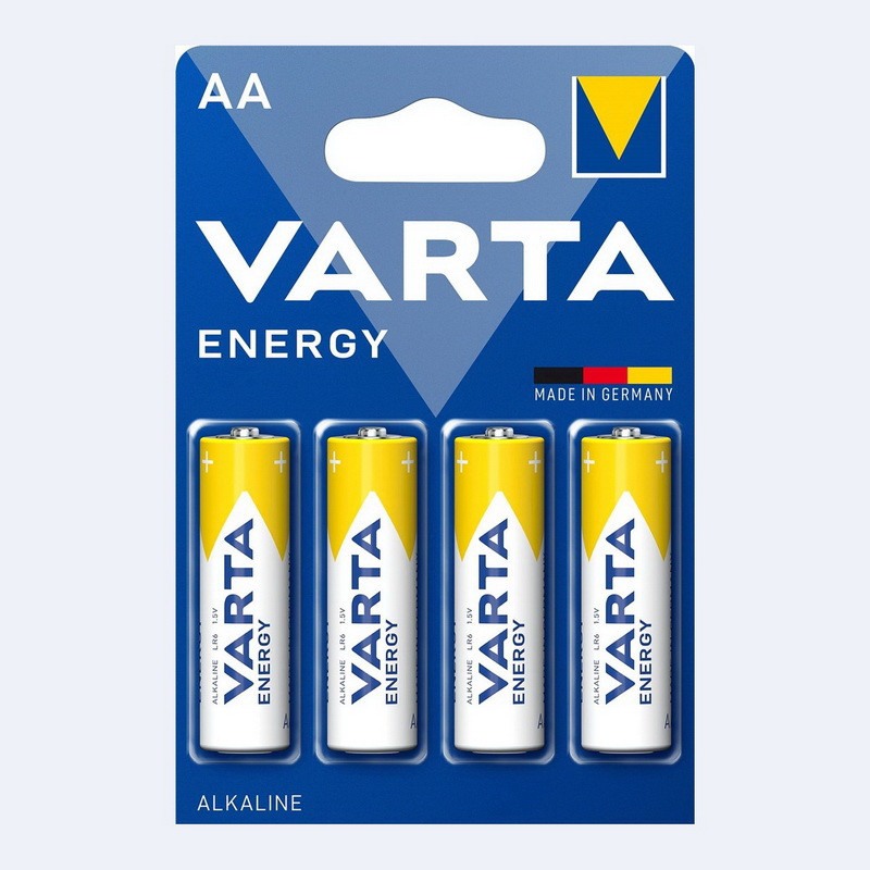 Батарейка алкалиновая Varta 4106 Energy, AА, LR6-BL4, 1.5В, блистер, цена за 1 шт.