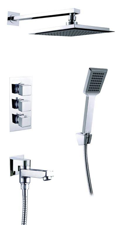 Душевая система скрытого монтажа Timo Tetra-Thermo SX-0199/00 chrome, 3-х режимная, хром