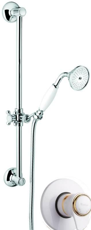 Душевой комплект Emmevi C02541OABO, белый/золото