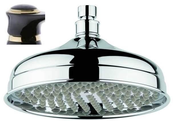 Верхний душ Emmevi C00655NO, D 200 мм, 1 режим струи, без держателя, черный/золото