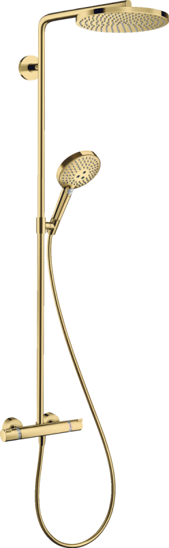 Душевая система Hansgrohe Raindance Select S Showerpipe 240 1jet PowderRain 27633990, золото