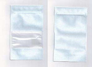 Пакет дой-пак бумажный крафт цветной (салатовый, волна,красный,голубой)  с окном  и замком zip-lock., фото 2