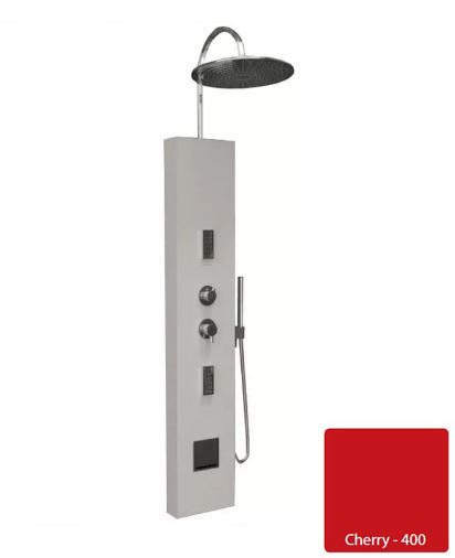 Душевая панель с гидромассажем Kolpa-San Kerrock Combo 3FT, цвет - Cherry-400 (красный), с термостатическим