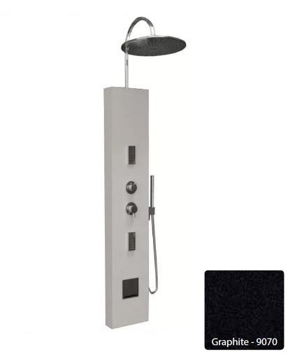 Душевая панель с гидромассажем Kolpa-San Kerrock Combo 3FT, цвет - Graphite-9070 (черный), с термостатическим