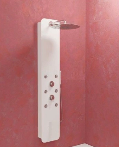 Душевая панель с гидромассажем Kolpa-San Kerrock Style 3FT, цвет - Snow White-108 (белый), с термостатическим