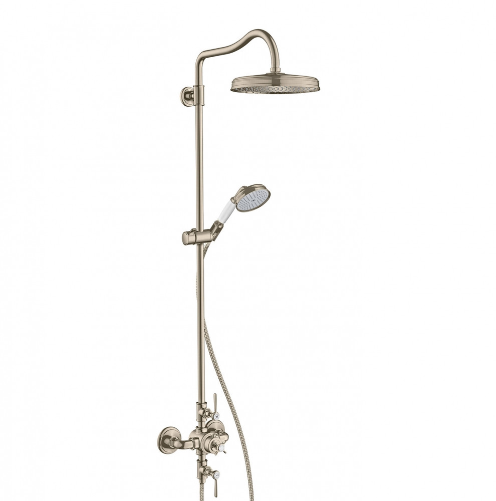 Душевая система AXOR Montreux Showerpipe 16572820, с термостатом, шлифованный никель