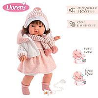 Кукла Лола, брюнетка в белой курточке с капюшоном LLORENS