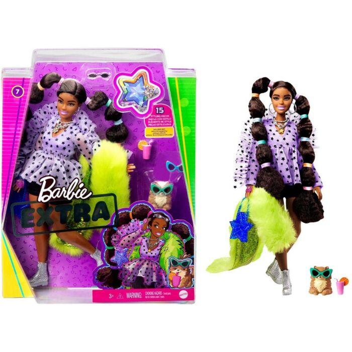 Кукла Barbie Экстра с хвостиками, переплетенными резинками